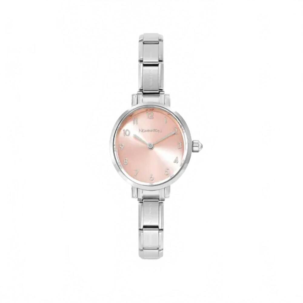 NEW NOMINATION women's oval mother of pearl watch in silver/ pink